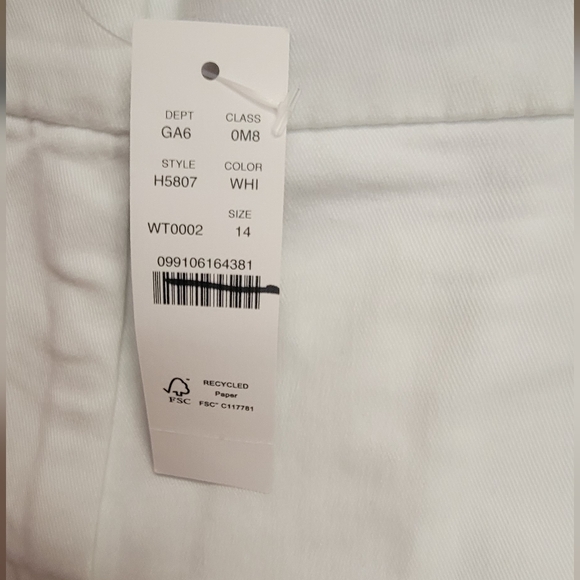 NWT J. Crew Size 14 White Shorts Classic Cotton Summer - Picture 3 of 7